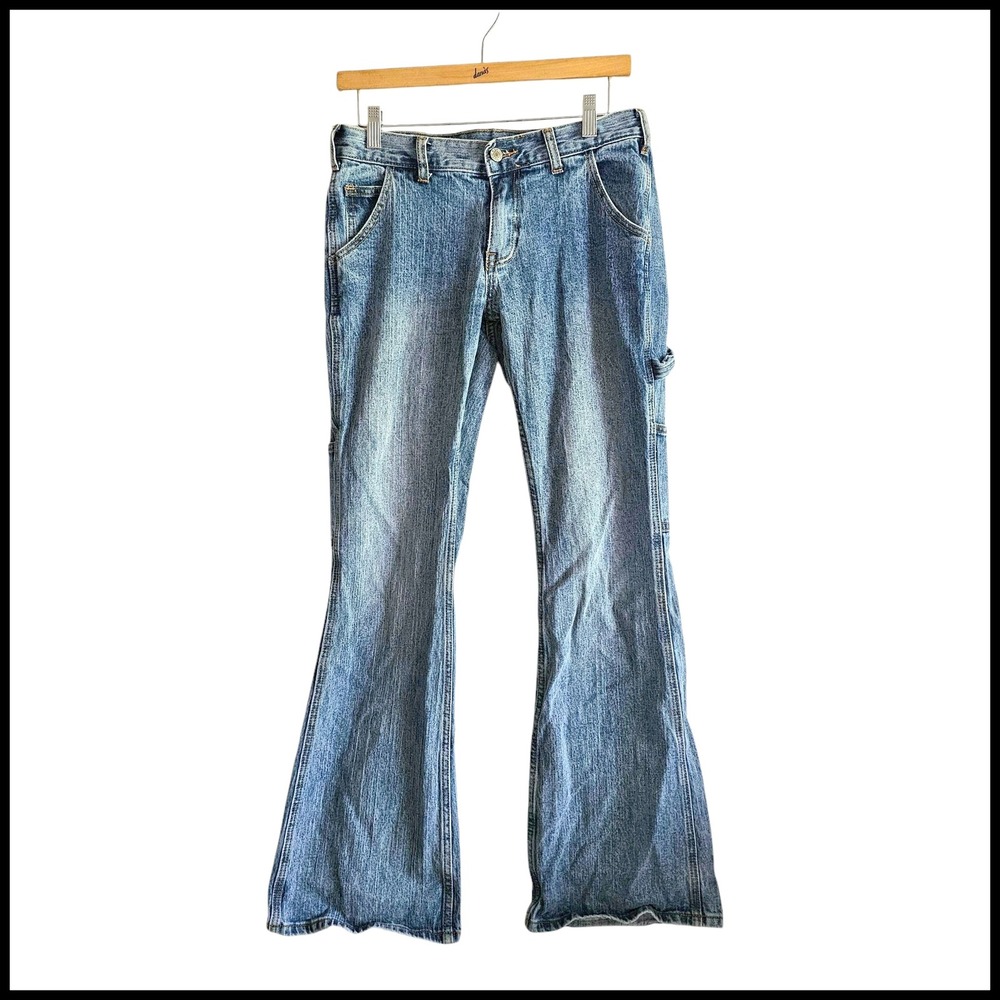 J. Galt Carpenter Jeans Flare Leg Pockets Light Wash Denim Jeans‎ Size S